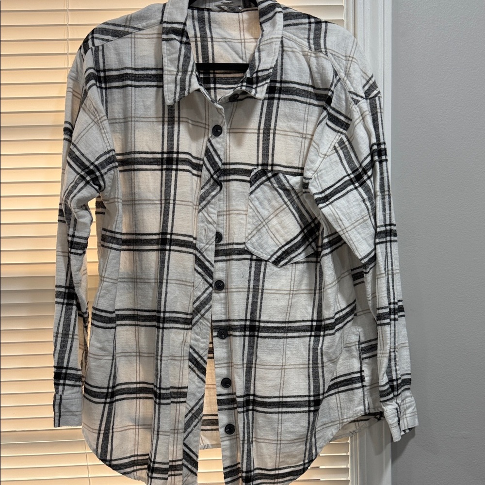 Maurices Black and White Checkered Shirt